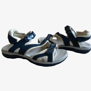 Naturalizer Womens Blue Leather Straps Vacation Beach Summer Sandals- Sz- 7